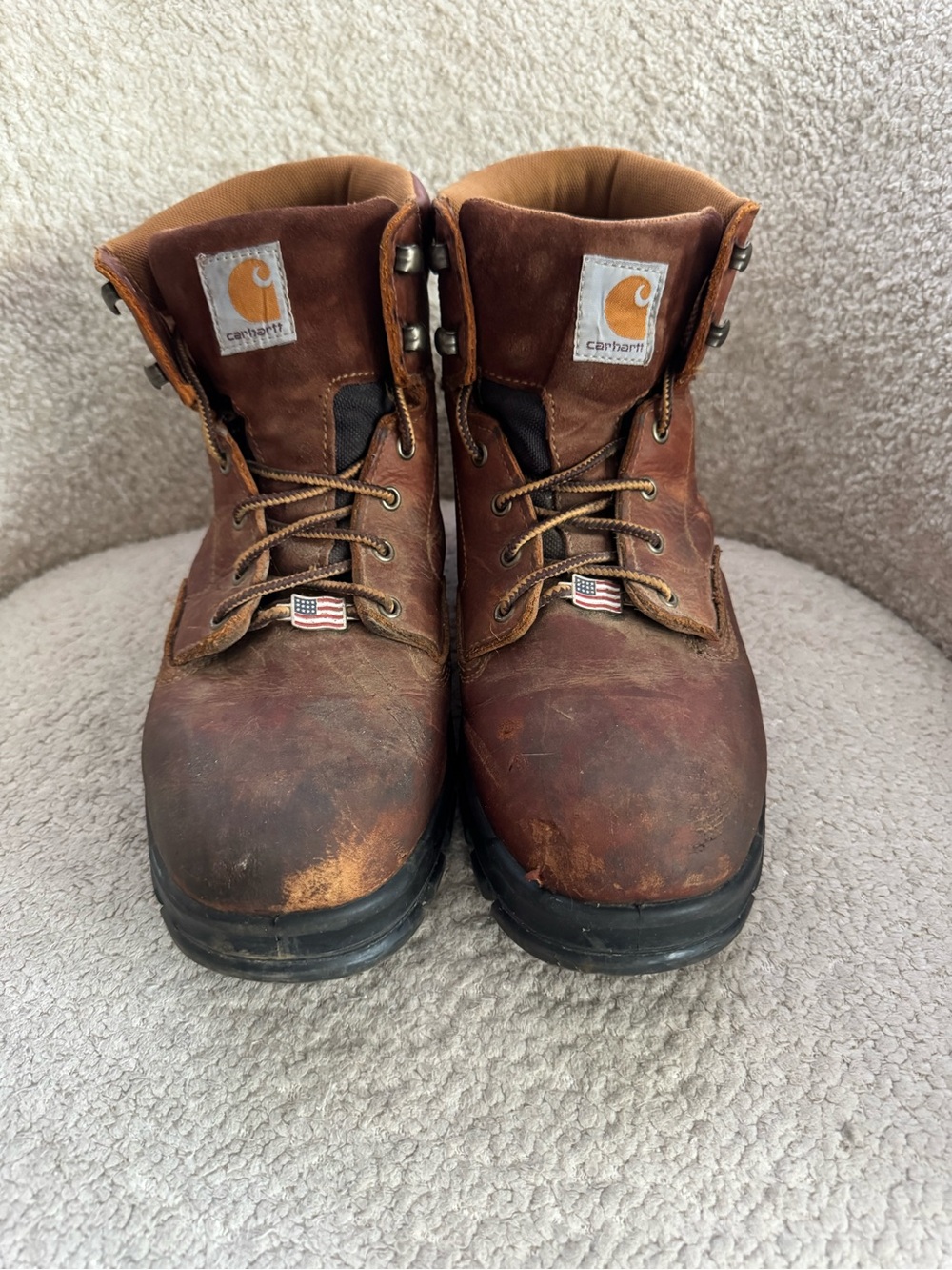 Carhartt CMZ6040 Work Boots Mens 11.5 M Brown Leather Waterproof Made USA